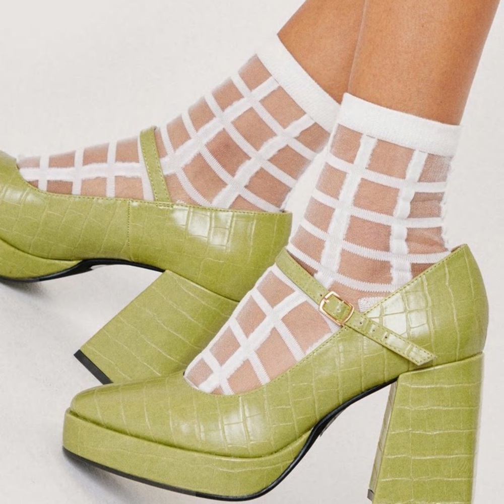 Green💚 Crocadile Pattern💚 Holiday Heel💚